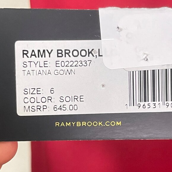 Ramy Brook $645 Tatiana Red Satin Halter Maxi Dress Bow Backless Gown Sz 6 NEW - Picture 10 of 10